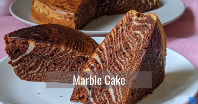 Marble cake recipe || chocolate & vanilla cake || without egg & oven cake recipes