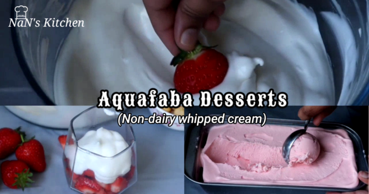 How to make Whipped Cream from Chickpeas |Aquafaba Strawberry Ice cream |Aquafaba Desserts