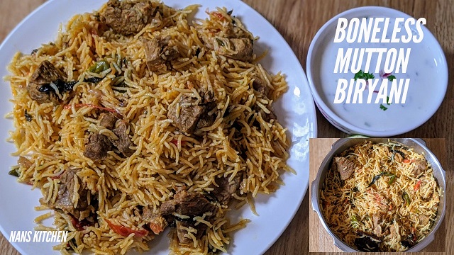 Boneless mutton biryani recipe |Easy mutton biryani in pressure cooker